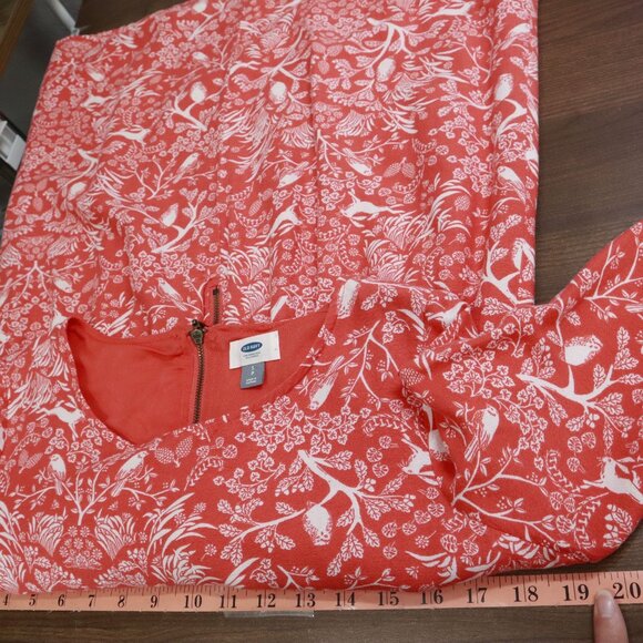Old Navy Shift Dress Womens S Red Bloomcore Boho Preppy Classic Modern Feminine - Picture 12 of 16